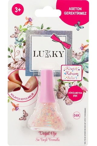 Lukky Soyulabilir Konfeti Simli Transparan Oje