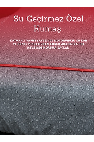 Kanuni Windys 150 Lx Uyumlu Kırmızı-dikişli Reflektörlü Motosiklet Brandası