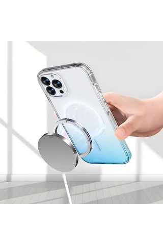 Nihcase Apple Uyumlu iPhone 15 Pro Max Kılıf Rainbow Renkli Septik Manyetik Şarj Kapak