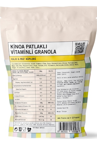 Fropie Kids Kaju & Muz Küpleri Granola 240 G