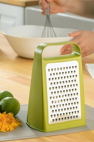 Flosoft Inox Paslanmaz Çelik Rende, Çift Taraflı Özel Tasarım Rende Yeşil