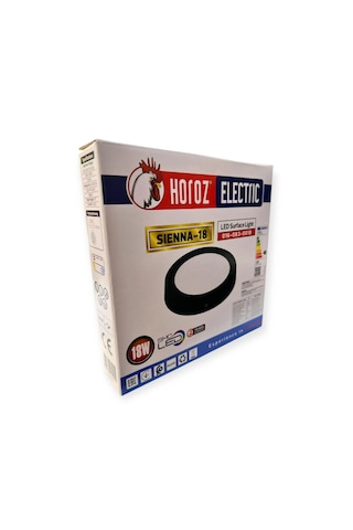 Horoz Sienna-18w Sıva Üstü Led Armatür-siyah Siyah