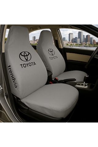 Toyota Uyumlu Ön Arka Koltuk Kılıfı Penye Servis Tipi Oto Koltuk Koruma Seti Gri