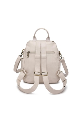 Yıkama Deri Sırt Askılı Kadın Çantası 21-k Barcelona 1908 Bej