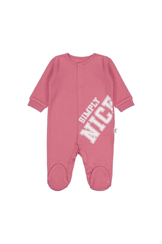 Civil Baby Sımply Nıce Baskılı 1-9 Ay Tulum Gülkurusu