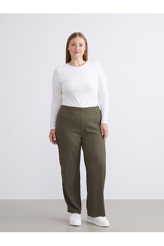 Lcw Everyday Haki Beli Lastikli Dokulu Kadın Pantolon