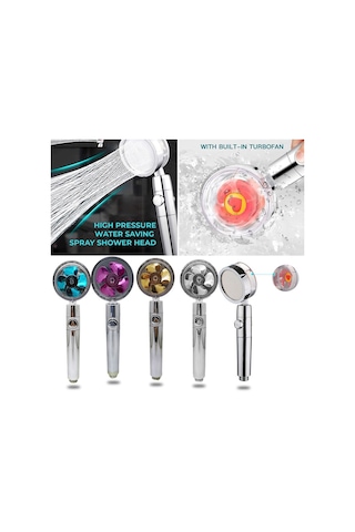 Pervaneli Duş Başlığı 360 Derece Dönebilen Aç Kapa Su Tasarruflu Diğer