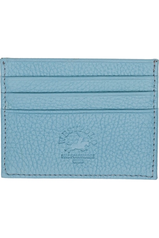 West Polo Hakiki Deri Bol Kartlıklı Unisex Kartlık Wpt041 Bebe Mavi