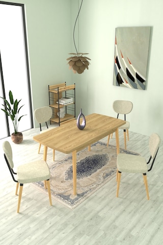 Vilinze Deniz Sandalye Avanos Ahşap Mdf Açılır Mutfak Masası Takımı - 70x120+30 Cmavns-70120ak-nn-deniz-d33-naturel-sgmbyz Beyaz