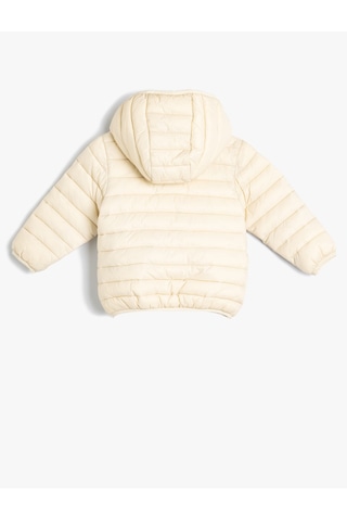 Koton Şişme Mont Kapşonlu Cepli Fermuarlı Ekru 5wmb20009tw Ekru