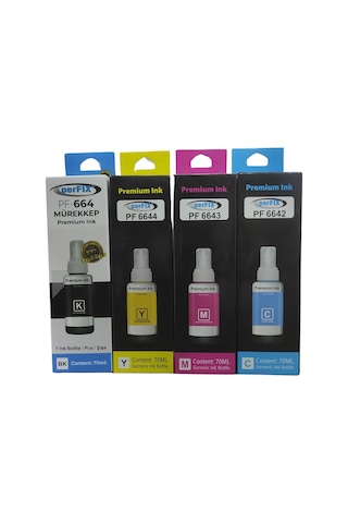 Perfix Epson Uyumlu T6641 - 6731 Set Şişeli Mürekkep
