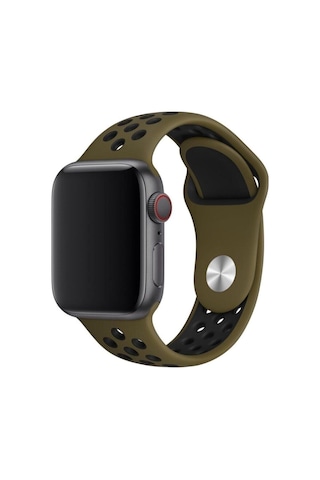 Watch Silikon Delikli Kordon Uyumlu Kayış Seri 42-44 Mm Kahverengi