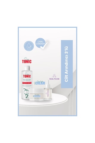 Cilt Arındırıcı 3'lü -glikolik Asit Tonik 200 Ml&hydra Face Cream 50 Ml&facial Peeling Serumu 30 Ml