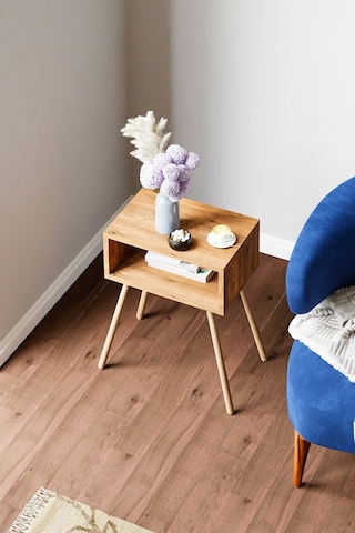 İntergo Ahşap Ayaklı Raflı Komodin Atlantik Çam