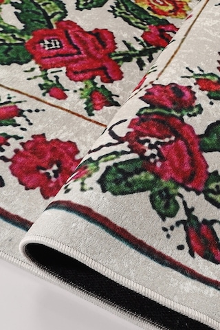 Blghome Karabağ Desen Modern Halı Dekoratif Kilim Ekru - Kırmızı
