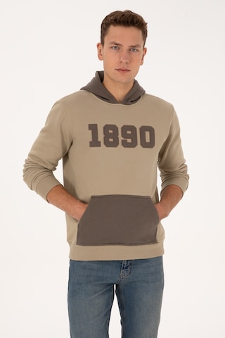U.S. Polo Assn. Erkek Regular Fit Kapüşonlu Şardonlu Açık Haki Sweatshirt 50316359-VR183