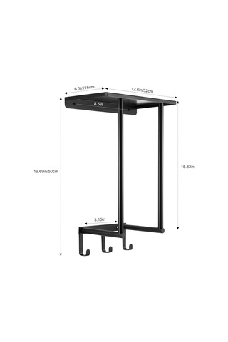 Gajeena Banyo Duvarlı Havlu Rakımı - Paslanmaz Çelik, 3 Kanca, 3 Büyük Havlu 16x12 İnç Tutabilir, Sıfır Dokunmatik, Su Lekesi Dayanıklı, Siyah Siyah