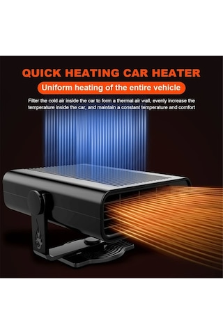 Novahub 12v 120w Araç Isıtıcı, Taşınabilir Cam Silecek, Hızlı Isıtma, Buz Çözme, Sis Giderici, Kış Isıtıcısı, 360 Dönme