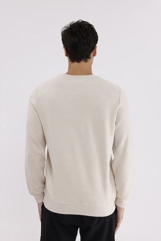 Rowinger Selanik Kumaş Yapılı Esnek Manşetli Konforlu Rahat Kesim Sweatshirt Beıge