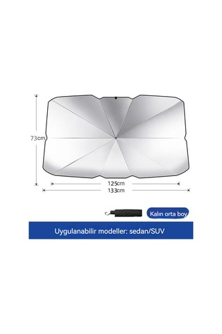 İç Şemsiye Tipi Araç Ön Camı Güneşlik-orta Boy
