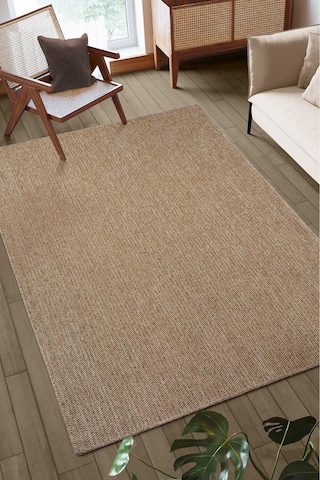 Kaymaz Taban Yıkanabilir Bej Halı Jüt Kilim Yıkanabilir Örme Bej Sisal Kilim Bej Bej