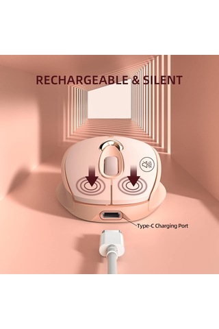 Inphıc M8 Şarj Edilebilir 2.4g Kablosuz Oyun Çalışma Mouse Şık Kızlar Sessiz Fareler