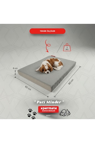 Xpermate Büyük Irk Köpek Yatağı Fermuarlı Yıkanabilir Su İtici Evcil Hayvan Yatağı Pati Minder 60 x 80 CM