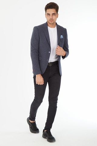 Sposo 5134 Dar Kalıp Örme Kumaş Lacivert Erkek Blazer Ceket Lacivert