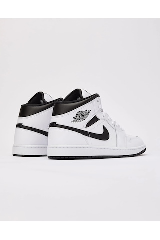 Nike Air Jordan 1 Mid 'whıte Black' Erkek Basketbol Ayakkabı-sportxstore Beyaz