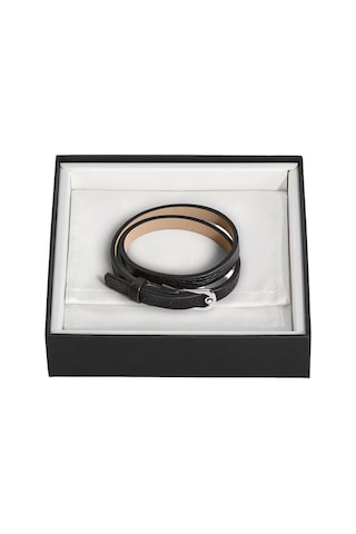 Montblanc Grain Deri At Nalı Tokalı Bileklik 222738 Siyah