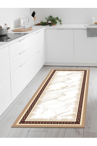 Makinede Yıkanabilir Kaymaz Taban Leke Tutmaz Dijital Baskı Mutfak Halısı 6631m 001