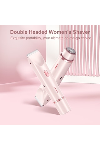 Paris Kadınlar İçin 2'si 1 Arada Elektrikli Tıraş Makinesi, Su Geçirmez, Bikini Bölgesi Düzeltici, Çift Başlık, Tip-c Mor