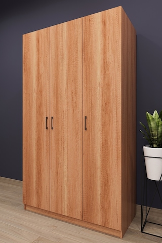 Asra Trend 3 Kapaklı Gardırop G-01 %100 MDF Geniş Hacimli Elbise Dolabı Petra