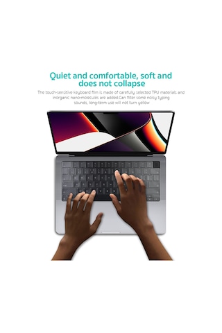 Apple MacBook Uyumlu Pro M1 14/16 & Apple MacBook Uyumlu Air 13.6/15.3 Tpu Klavye Koruyucu Şeffaf