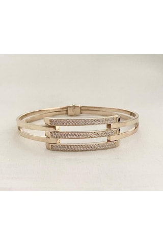 8 Ayar Altın Kaburga Kelepçe Yeşil