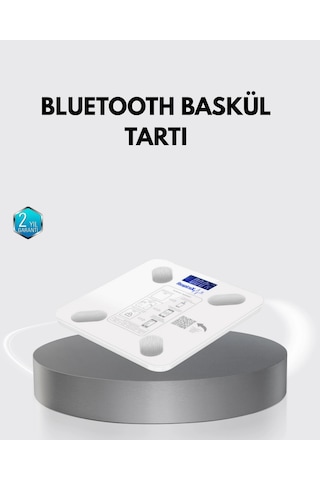 Bluetooth Akıllı Tartı 8 Fonksiyonlu Dijital Baskül, 180 Kg Kapasiteli Renkli