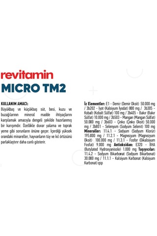 Revitamin Micro-tm2 Mineral İçerikli Yem Katkı Maddesi 10 Kg K...