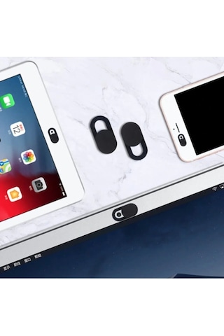 Laptop Tablet Kamera Webcam Kapatıcı Örtücü Sürgülü Kapak 3'lü Siyah