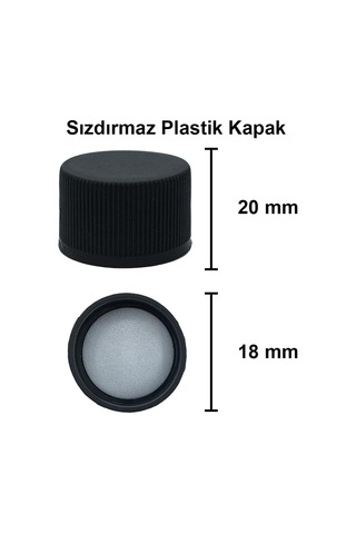 Lexroo 100 Ml Şeffaf Piramit Sosluk 100 Cc Kapaklı Kavisli Cam Şişe 6 Adet Siyah Plastik