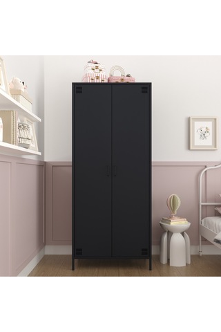 Pera Metal Elbise Dolabı, Soyunma Dolabı, İki Kapılı, 80,50 X 50 X 189,50 Cm Ral 7016 Antrasit