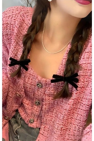 Okavango Kadın Kadife Fiyonk Model Lastikli Toka 2 Adet Çok Renkli