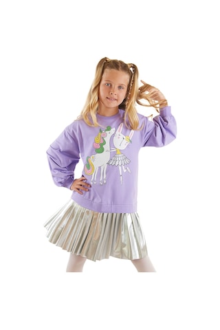 Denokids Mshb&g Balerin Unicorn Kız Çocuk Pileli Elbise Çok Renkli