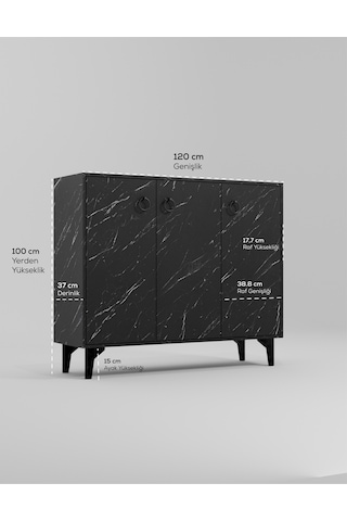 Dekorfim DF08102BD MDF Ayakkabılık Antre Hol Çok Amaçlı Dolap Ayakkabı Dolabı