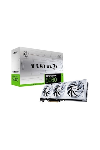 Msı Geforce Rtx 5080 16gb Ventus 3x Oc Whıte Gddr7 256bıt Dx12 Gaming Oyuncu Ekran