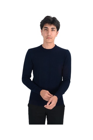 Cengiz İnler Sıfır Yaka Düz Slim Erkek Triko