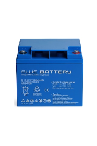 Blue Battery 12v 40 Amper Bakımsız Kuru Akü Ups Aküsü