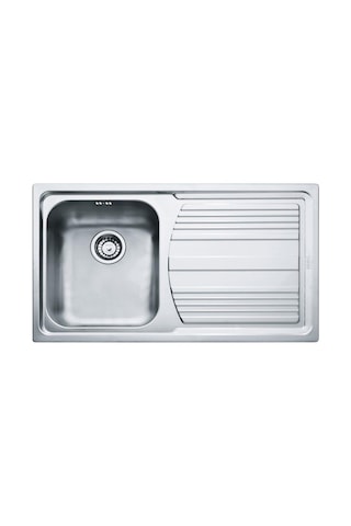 Franke Lll 611-86 Paslanmaz Çelik Evye, Sağ Damlalıklı, Dekorlu Yüzey, 86x50cm Gri