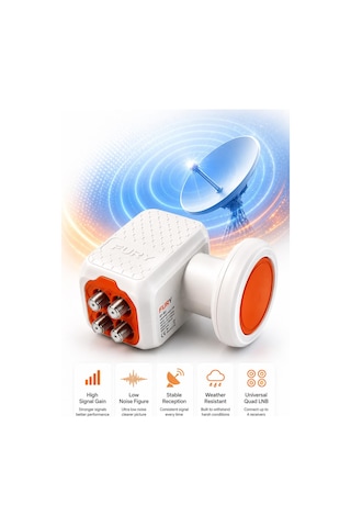 Fury Sp-401 Dörtlü Universal Lnb Full Hd 4k Uhd Çanak Anten Uydu Alıcı Başlığı