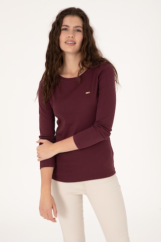 U.S. Polo Assn. Kadın Bordo Slim Bisiklet Yaka Basic Sweatshırt 50315419-VR177