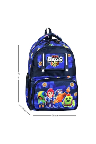 İlkokul Çantası Kids Bag 3'lü Set 42 30 Cm Beslenme Çantası Kalem Kutusu Ortopedik Erkek Çocuk Lacivert